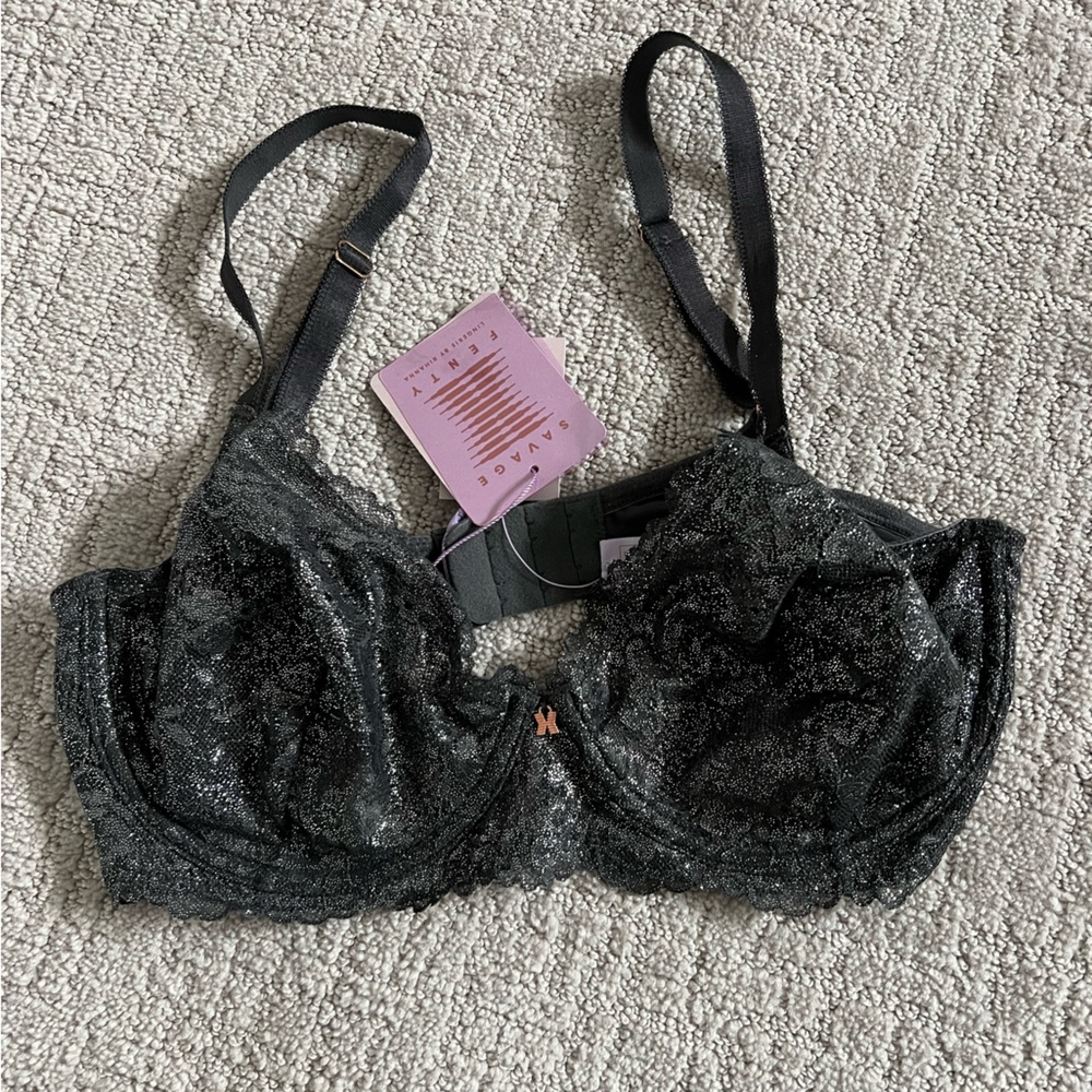 NWT Glitter Savage X Fenty Lace Bra 34DD